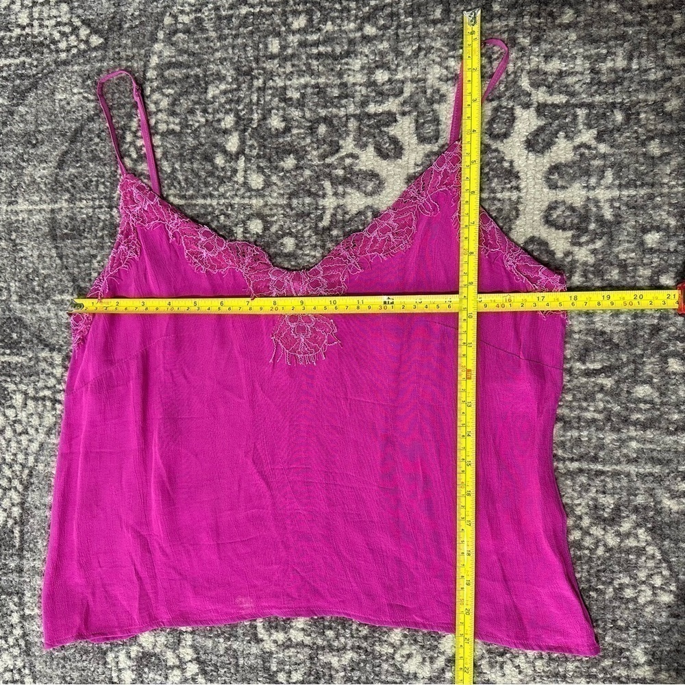 Cleobella Women’s Size M Fuchsia Pink Liliana Lace Trimmed Sleeveless Tank Top - Picture 7 of 8